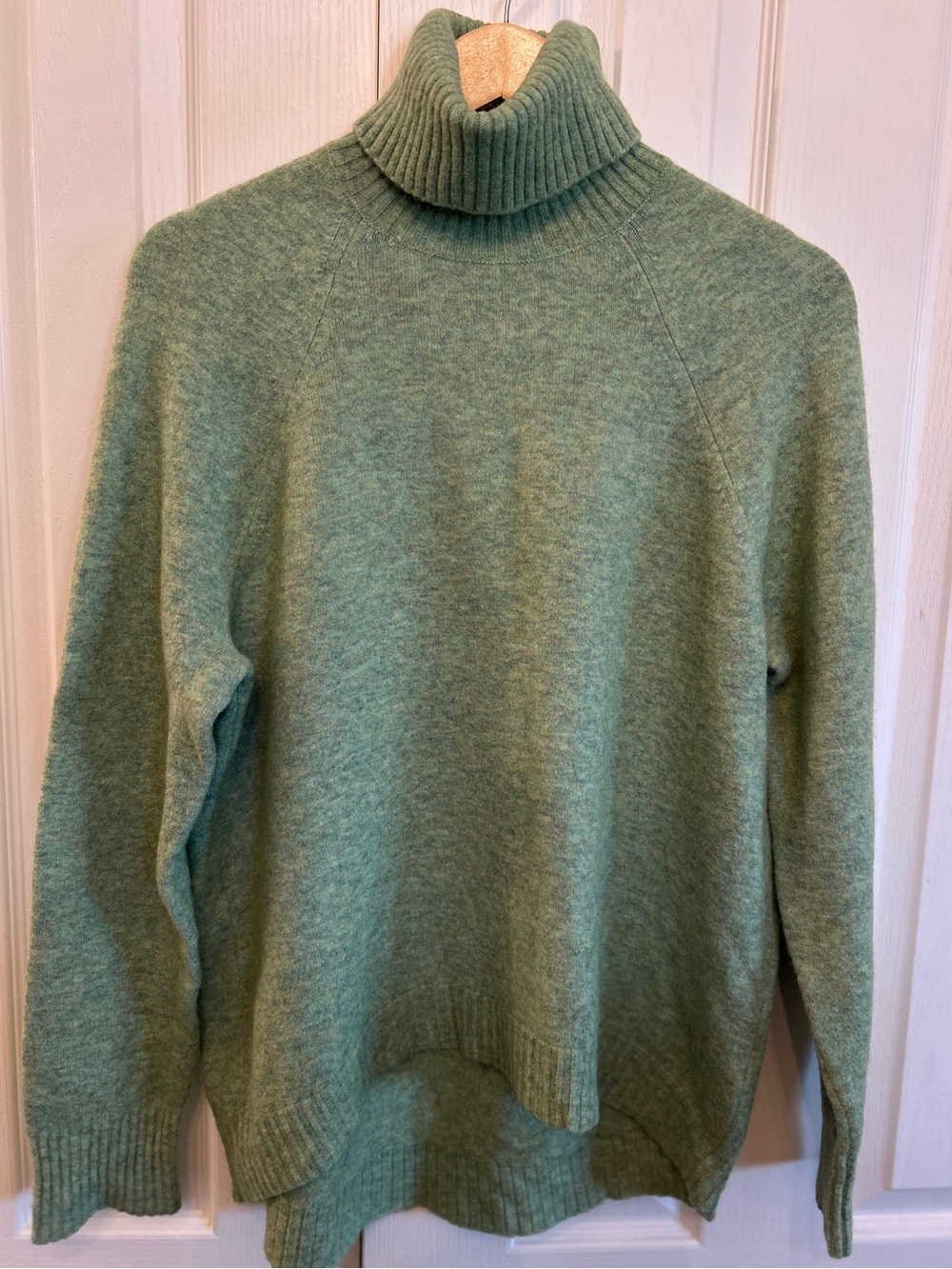 J.Crew Supersoft Yarn Turtleneck Sweater Sage Mint Green L